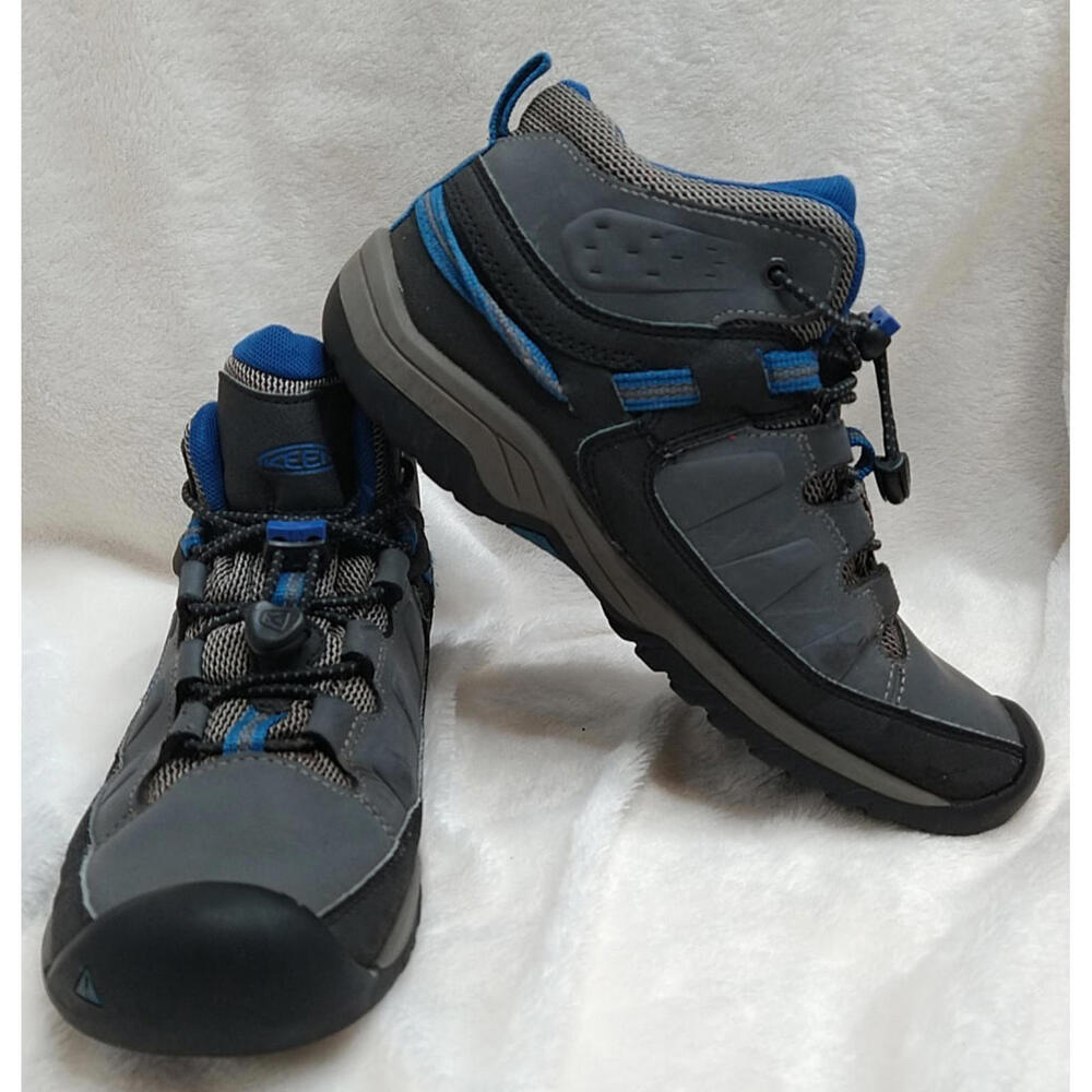 Keen Targhee Low Outdoor Waterproof Gray Blue Youth 5 Hiking Boots